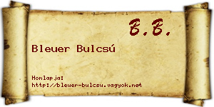 Bleuer Bulcsú névjegykártya
